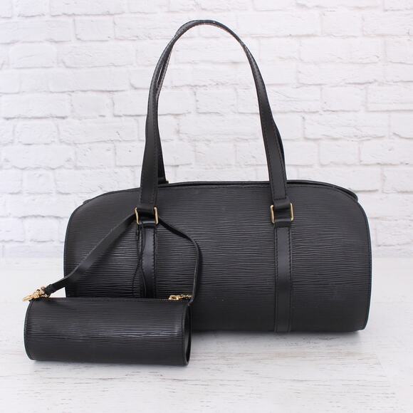Louis Vuitton Papillon 30 Black Epi with Pouch Satchel Purse Handbag A3227 - Picture 1 of 9